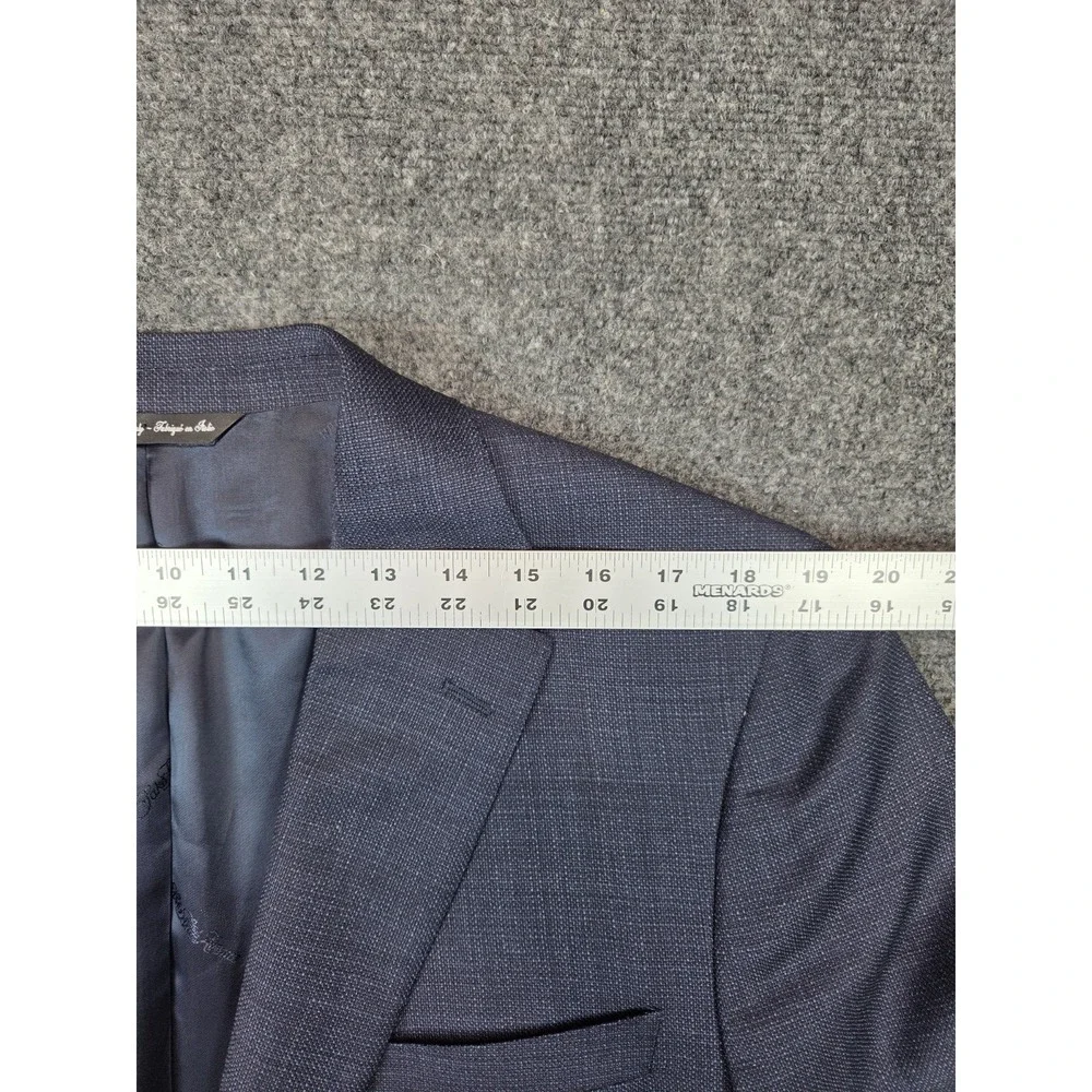Ermenegildo Zegna Saks Fifth Avenue Blazer Mens 44 Blue Napoli Jacket Wool Silk